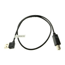 2ft. Right to Straight A to B 28/28AWG Black Cable USB 2.0