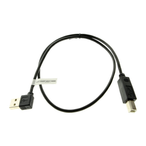 2ft. Right to Straight A to B 28/28AWG Black Cable USB 2.0 - Image 2