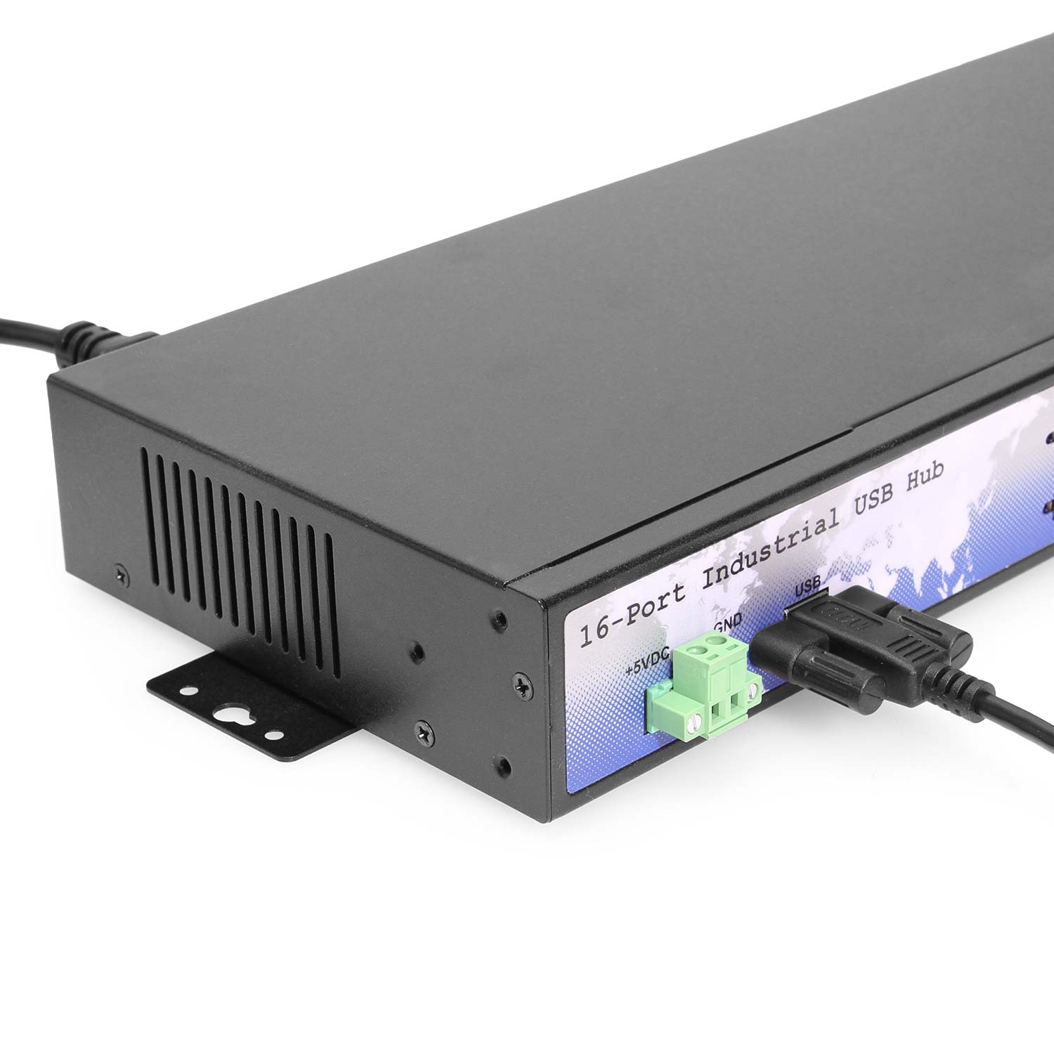 16 Port USB 2.0 Rack-Mountable Hub Internal Power Supply, ESD Surge & Port LEDs - Coolgear