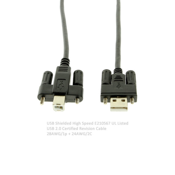 Screw Lock Usb 2 0 Hi Speed A To B Device Cables Coolgear