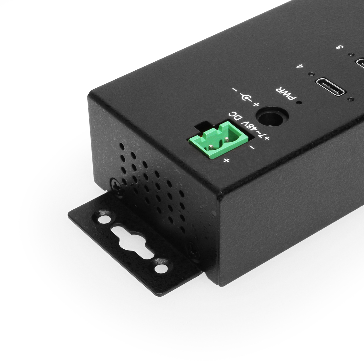 4 Port Industrial USB 3.2 Gen 2 Type-C Hub w/ Screw-Locking Ports & Status  LEDs - Coolgear