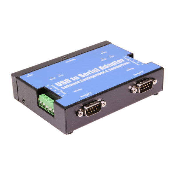 2-Port USB to Serial Adapter (RS-232/422/485) , DIN-rail - Coolgear