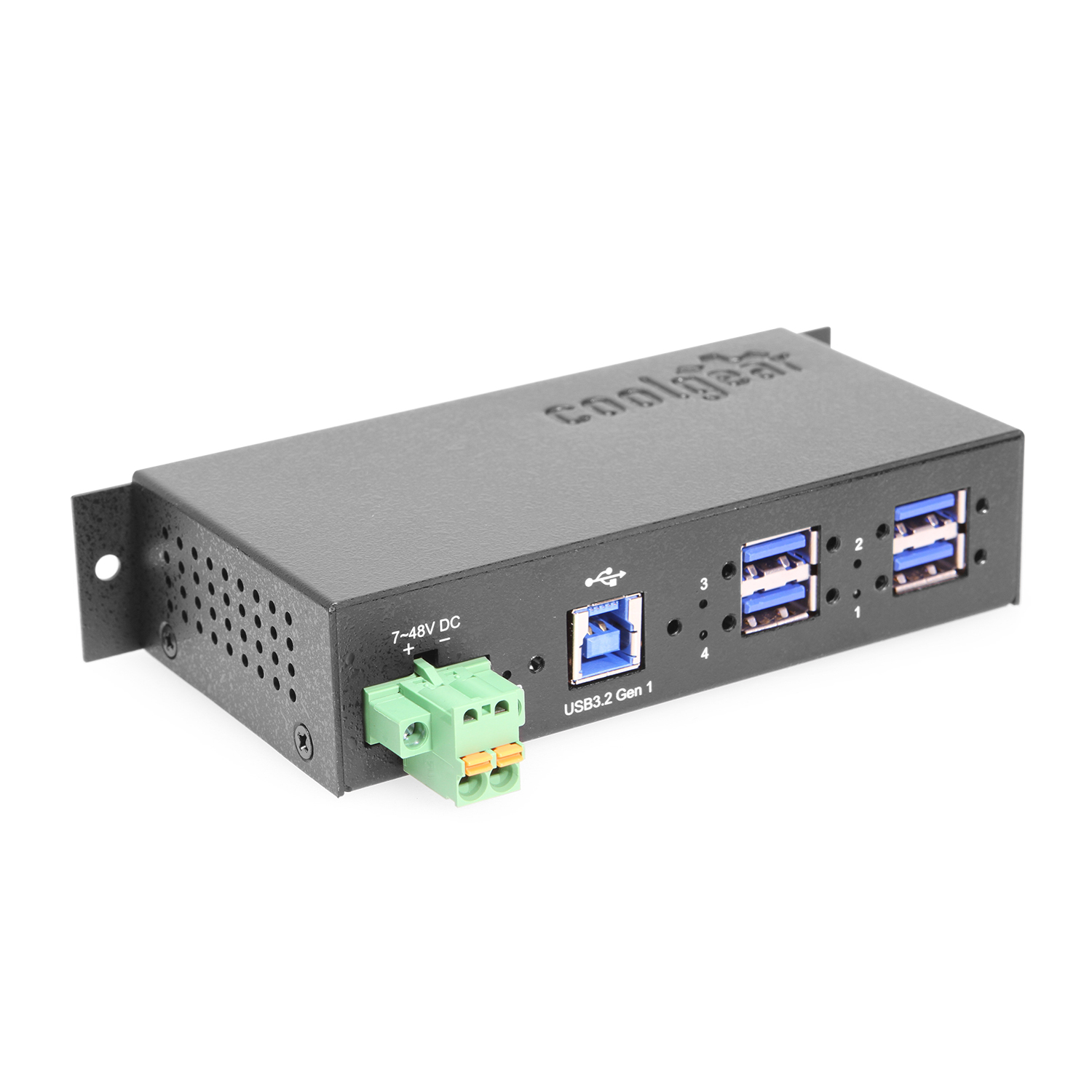 7-Port USB 3.2 Gen 2 2 Type-C 5 Type-A Industrial Surface & DIN-Rail Mount  Hub w/ ESD Surge Protection