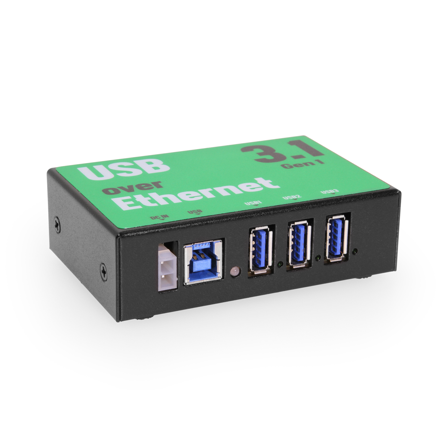 3 Port USB 3.2 Gen 1 Over IP Network Device Sharing Hub w/ Port Status LEDs - Coolgear