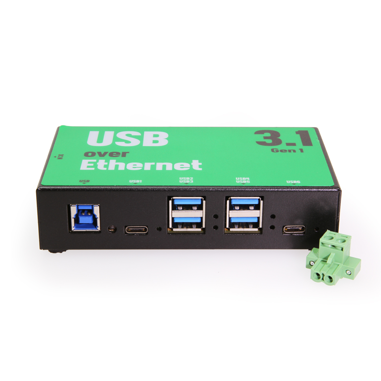 6 Port USB 3.2 Gen Over IP Network Device Sharing Type-C Hub w/ Port Status LEDs - Coolgear