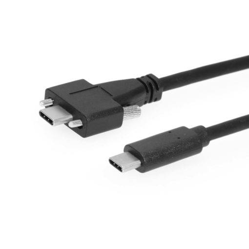 1.5ft (0.5m) USB 3.2 Gen 2 Type-C to C Dual Screw Lock Cable 10GB Data 5A Power