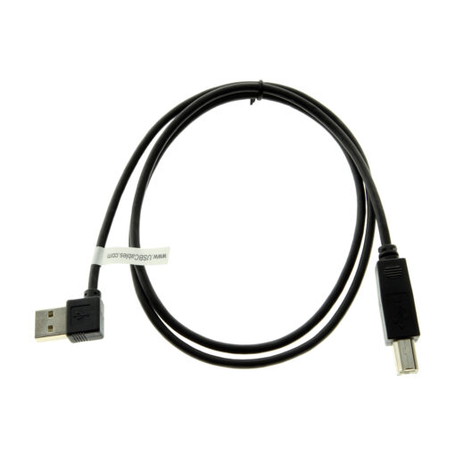 3ft. Right to Straight A to B 28/28AWG Black Cable USB 2.0