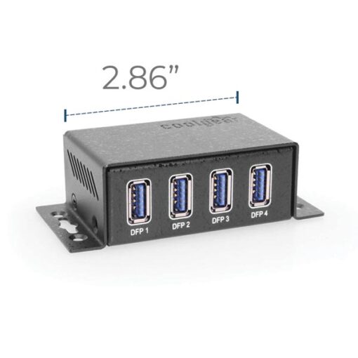 4 Port USB 3.2 Gen 2 Mini Powered Hub w/ ESD Surge Protection & Power Adapter